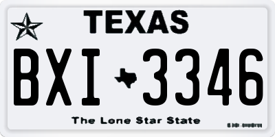TX license plate BXI3346