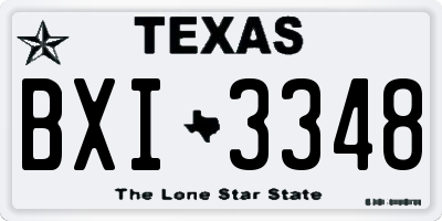 TX license plate BXI3348