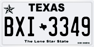 TX license plate BXI3349