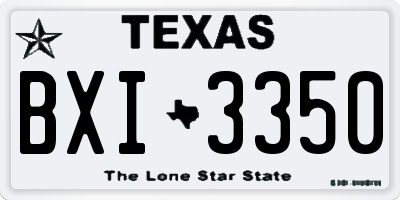 TX license plate BXI3350