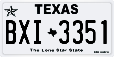TX license plate BXI3351