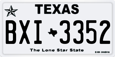 TX license plate BXI3352