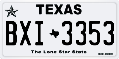 TX license plate BXI3353