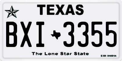 TX license plate BXI3355