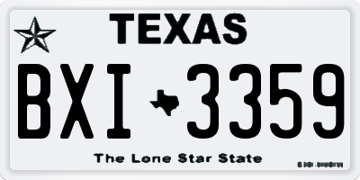 TX license plate BXI3359