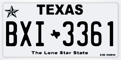 TX license plate BXI3361
