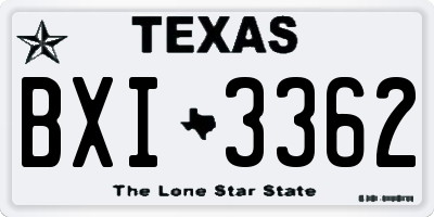 TX license plate BXI3362