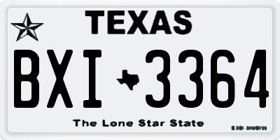 TX license plate BXI3364