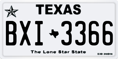 TX license plate BXI3366