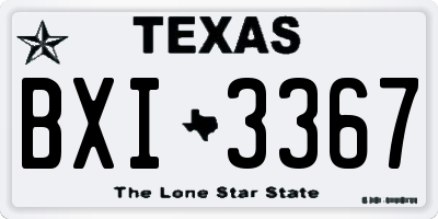 TX license plate BXI3367