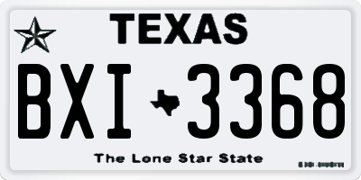 TX license plate BXI3368