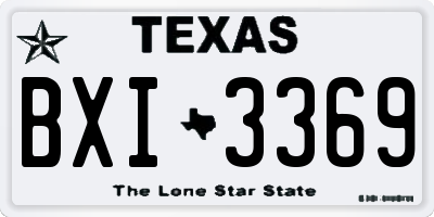 TX license plate BXI3369