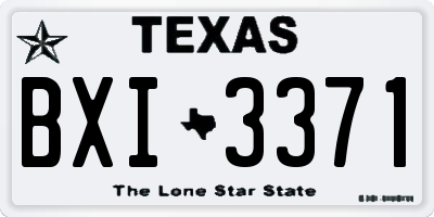 TX license plate BXI3371