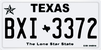 TX license plate BXI3372