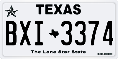 TX license plate BXI3374