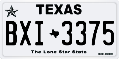 TX license plate BXI3375