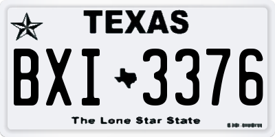 TX license plate BXI3376