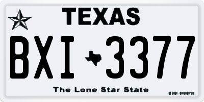 TX license plate BXI3377