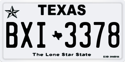 TX license plate BXI3378