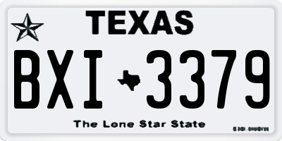TX license plate BXI3379