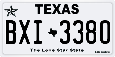 TX license plate BXI3380