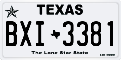 TX license plate BXI3381