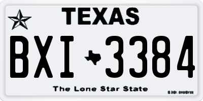 TX license plate BXI3384