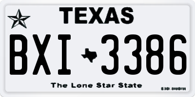 TX license plate BXI3386