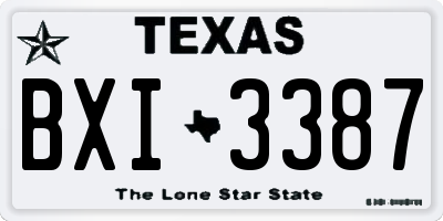 TX license plate BXI3387