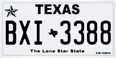 TX license plate BXI3388