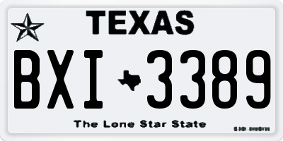 TX license plate BXI3389