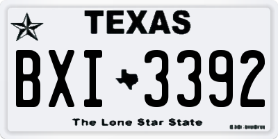 TX license plate BXI3392