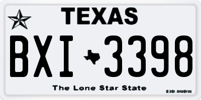 TX license plate BXI3398