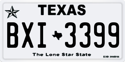 TX license plate BXI3399
