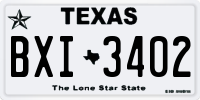 TX license plate BXI3402