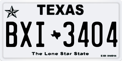 TX license plate BXI3404