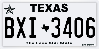 TX license plate BXI3406