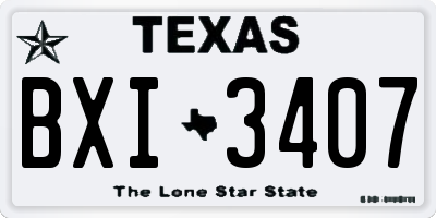 TX license plate BXI3407