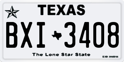 TX license plate BXI3408