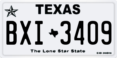 TX license plate BXI3409