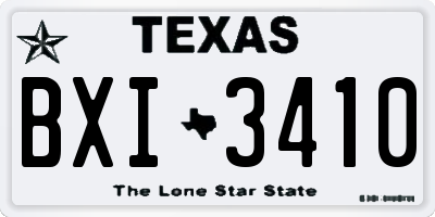 TX license plate BXI3410