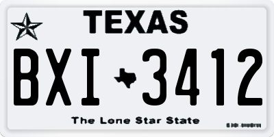 TX license plate BXI3412