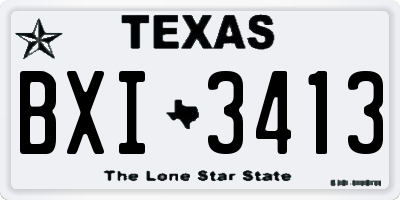 TX license plate BXI3413