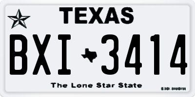 TX license plate BXI3414