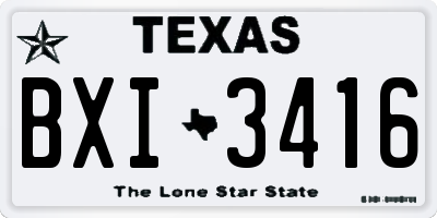 TX license plate BXI3416
