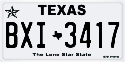TX license plate BXI3417