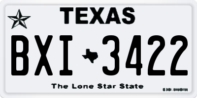TX license plate BXI3422