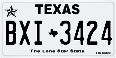 TX license plate BXI3424