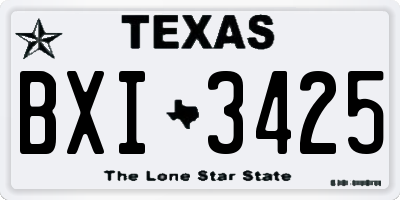 TX license plate BXI3425