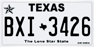 TX license plate BXI3426